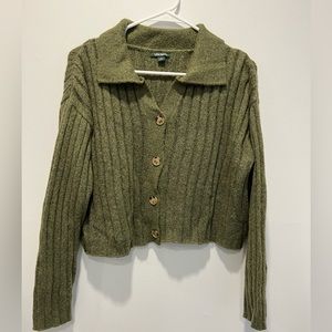 Wild Fable knit button up sweater - green sweater - size XL